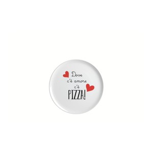 Plato de cerámica para pizza de 32 cm con cita sobre el amor y la pizza - Product Image 1