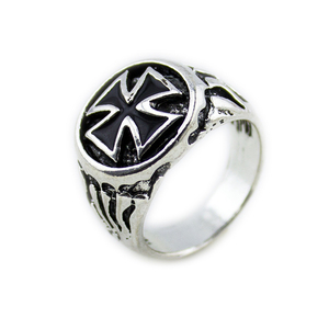 Nuovo Design Anello a Croce Gioielli Bicolore Croce di Lorraine Anello dei Cavalieri Templari Anello con Sigillo per Uomo <span class=keywords><strong>Gioielleria</strong></span> - Product Image 4