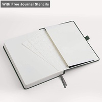 Carnet de notes à couverture rigide avec grille à points 120g/m2, papier épais, 8 feuilles perforées, poche intérieure en cuir PU lisse