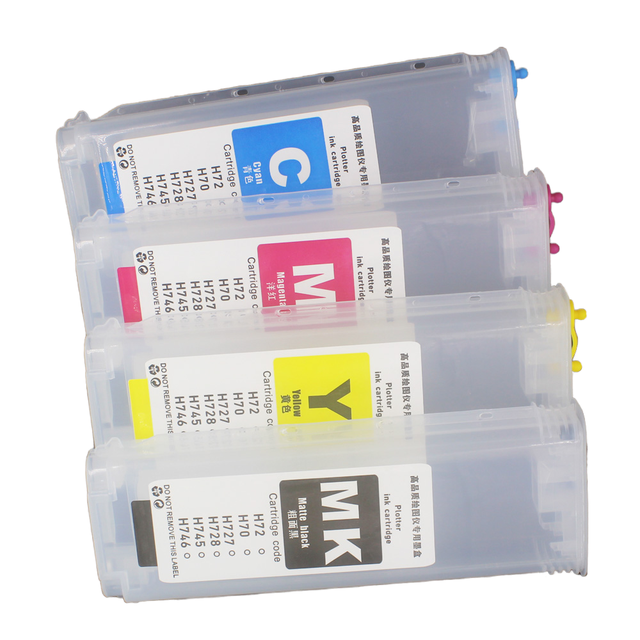 HP728 HP727 Refillable Ink Cartridges Without Chip for HP DesignJet T730 T830 36-in T830 24-in T1500 T2500 T920 T2530 T930 T1530