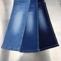 Tissu denim bleu de qualité supérieure en stock, 10,5 oz, coton, poly, extensible, tissu pour jeans, fournisseur OEM