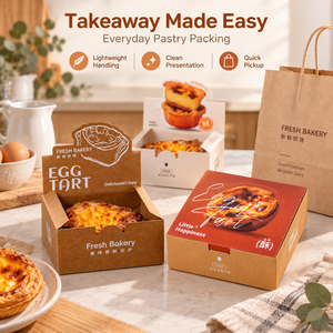 Boîtes jetables anti-graisse en packs de 4, pour tartelettes aux œufs, pâtisseries feuilletées et croissants en forme de fleur - Product Image 4