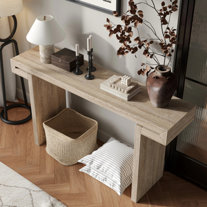 <b>Rustic</b> Farmhouse <b>Console</b> <b>Table</b> 60 Inches Distressed Wood Finish Entryway Sofa Side <b>Table</b> For Living Room Hallway Natural Wood - Product Image 1