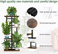 Support de plantes en métal 4 niveaux 5 pots de fleurs multiples, étagère de jardinière intérieure et extérieure, étagère d'exposition