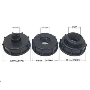 Chinese Factory Supplier High Quality IBC PP Adapter Fittings 2" Female S60x6 To Female 1/2" 3/4" 1"