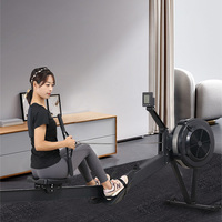 Máquina de remo comercial para gimnasio, con resistencia al aire y asiento ajustable, para entrenamiento en gimnasio y en casa, y ejercicios de empuje de cadera.