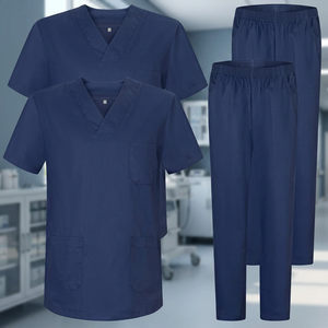 Conjunto de Uniforme Médico Unisex de Poliéster/Algodón Tejido Transpirable Antipilling con Tecnología de Detección de Agujas y Fusión sin Costuras para Uso Hospitalario - Product Image 3