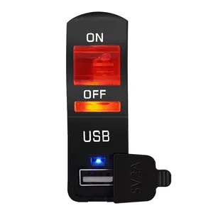 Indicateur de phare de moto interrupteur marche-arrêt avec guidon de vélo étanche léger facile à installer avec interrupteur USB