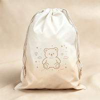 Sac à cordon personnalisé en non-tissé avec motif de dessin animé, respirant et anti-poussière, pour emballage de cadeaux de mariage, bijoux et souvenirs