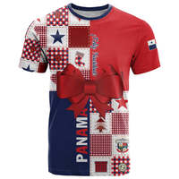 T-shirt personnalisé pour homme à col rond et manches courtes, imprimé intégral avec motif d'oiseau national du Jour de l'Indépendance du Panama, de haute qualité