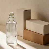Bouteille d'aromathérapie réutilisable 200 ml, bouteille en verre d'aromathérapie vintage gaufrée avec boîte personnalisée