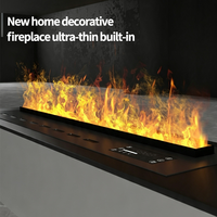 Cheminée à vapeur d'eau 3D encastrée, cheminée électrique intelligente à 128 couleurs de flamme, personnalisable pour la décoration intérieure de villas, hôtels et maisons