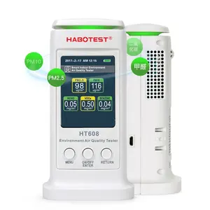 Rilevatore di qualità dell'aria Tester di controllo del Gas Tester ambientale PM2.5 PM10 HCHO TVOC Monitor di inquinamento HT608 Ce esterno per interni, rohs