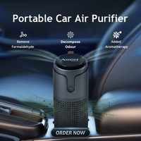 Purificateur d'air électrique pour voiture, prix usine de gros, écran tactile, 3 vitesses de ventilation, indicateur de couleur, filtre HEPA H11, capteur de poussière, Type-C
