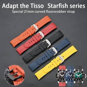 <span class=keywords><strong>Correas</strong></span> de Reloj <span class=keywords><strong>Tissot</strong></span> de Diseño de Lujo de 21 mm, de Caucho FKM con Cierre Metálico de Liberación Rápida para Reloj <span class=keywords><strong>Tissot</strong></span> T120 Prx - Product Image 1