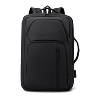 Mochila de Mezclilla Personalizada Baiweishi para Hombre, Nuevo Modelo, Color Sólido, Cierre de Cremallera, Puerto de Carga USB, Bolsa para Portátil de Negocios, 20-35L