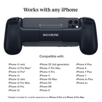 Manette Gamepad Mobile Backbone One pour iPhone 15, Xbox, PC et Android, Compatible MFI pour Streaming