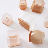 Patins en silicone pour pieds de chaise, protège-plancher pour meubles et tables, couvre-pieds carrés, chaussettes pour pieds de chaise, caoutchouc transparent