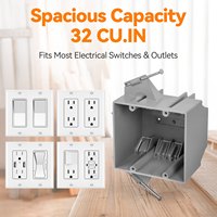 Boîtier électrique en PVC réglable 2 modules 32 pouces cubes, gris, pour interrupteur et prise, homologué ETL – Vente chaude aux États-Unis