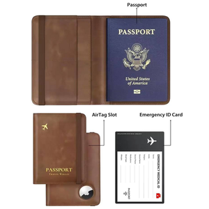 Porta Pasaportes Bifold para Hombre con Ranura para <span class=keywords><strong>AirTag</strong></span>, Correa Multifuncional para Rastreo y Prevención de Pérdidas - Product Image 2