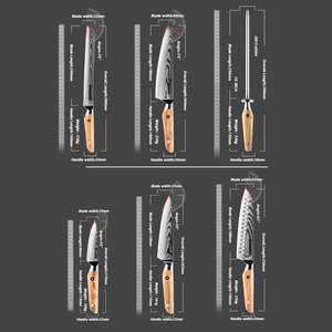 Grandsharp 67 lớp Damascus thép nhà bếp đầu bếp dao đặt cao cấp đầu bếp nhà bếp dao bánh mì tiện ích gọt dao đặt gỗ ô liu - Product Image 5