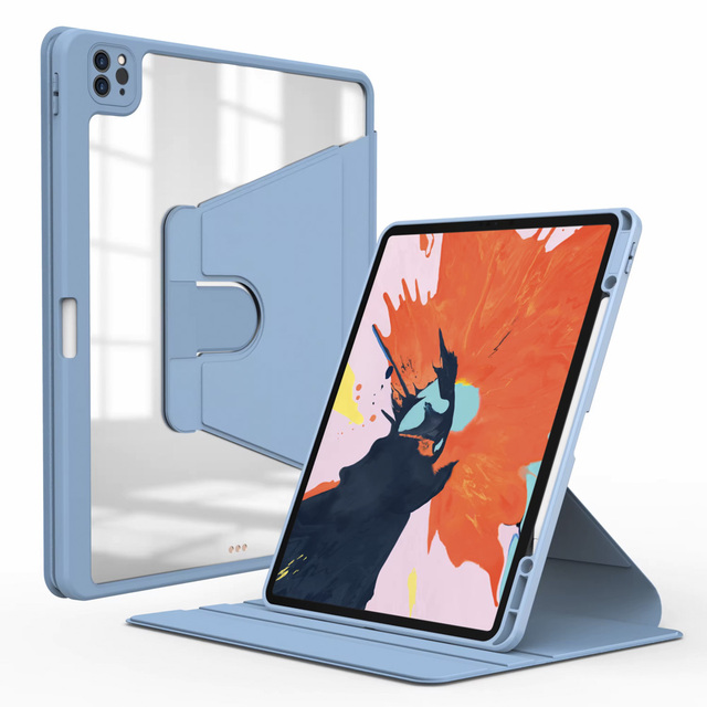 Smart Ultra-Thin 360 Rotating Shockproof Dustproof iPad Air7 11-inch Protective Case Durable Acrylic & TPU Silicone PU Leather