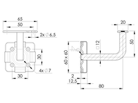 Rampe d'escalier moderne en acier inoxydable avec support mural pour balustrade en verre