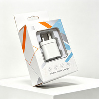 Boîte d'emballage en papier avec fenêtre transparente pour câble de chargeur USB, électronique grand public, carton rectangulaire, recyclable, boîtes en papier