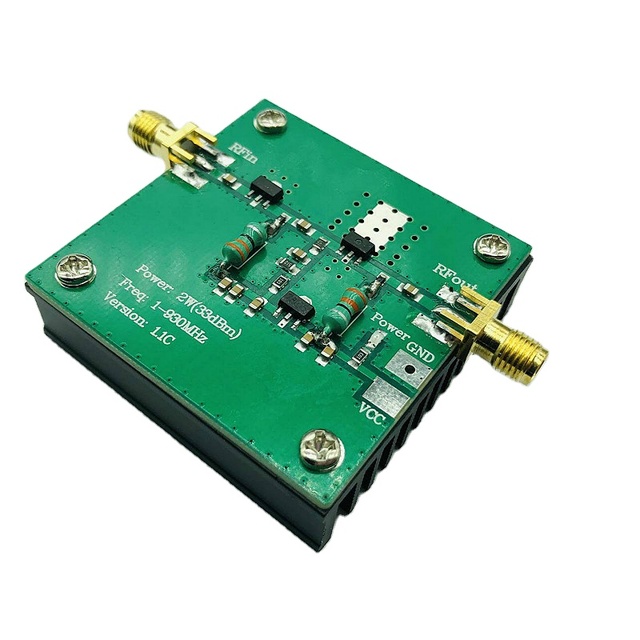 Broadband RF low-power amplifier (1-930MHz, 2.0W) suitable for wireless transmission