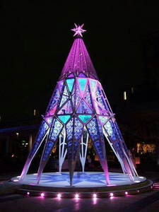 Decoración navideña <span class=keywords><strong>para</strong></span> exteriores, metal alto, iluminación gigante de 12 pies, decoración navideña predecorada, esfera, árbol de Navidad gigante - Product Image 4