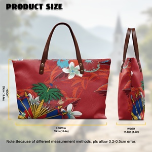 <strong>Pink</strong> Haitian Pattern Vegan Leather <strong>Purse</strong> for Women with Top Handle Pacific Islander Handbags, Beach and Travel Tote Hobo Bags - Product Image 6