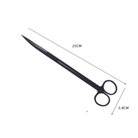 Jusuo 4PS Noir Outils d'aquarium : Pince, Ciseaux, Grattoir à algues, Outils de coupe pour plantes aquatiques en acier inoxydable, Accessoires pour aquarium
