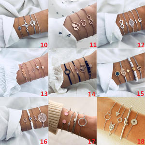 Ensemble de bracelets en chaîne de perles de pierre naturelle en forme de coquille, de carte étoilée, de <span class=keywords><strong>lotus</strong></span>, d'ananas et de cœur pour femmes, bijoux bohèmes, <span class=keywords><strong>prix</strong></span> de gros - Product Image 3