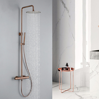 Fabricant Kaiping Ensemble de robinets de bain et douche de luxe pour toilettes pluie thermostatique or