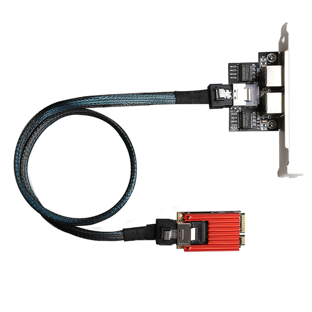Mini PCIe 1G Dual Port Lan Card 10/100/1000Mbps Ethernet Adapter for Intel I350 M.2(B-KEY or M-KEY)