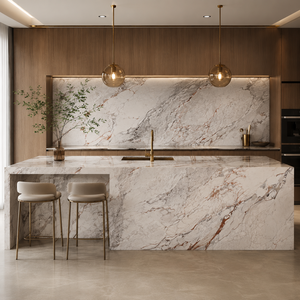 Dalle <span class=keywords><strong>de</strong></span> pierre frittée polie <span class=keywords><strong>de</strong></span> qualité supérieure pour la décoration des murs, comptoirs et sols <span class=keywords><strong>de</strong></span> villas et hôtels, aspect marbre - Product Image 5