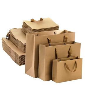 Sac en papier kraft brun biodégradable à poignées larges pour la vente à emporter, idéal pour les supermarchés - Product Image 2