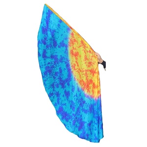 Bandera Nayaking Flexible <span class=keywords><strong>de</strong></span> Seda Ligera Como Pluma para Adoración Profética con Teñido Anudado, Estandarte Semicircular para Danza <span class=keywords><strong>de</strong></span> Alabanza Litúrgica en la Iglesia - Product Image 3