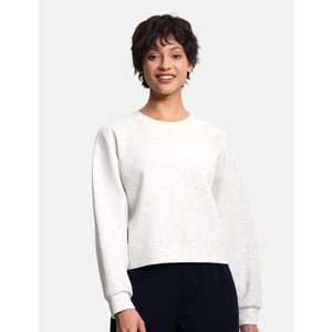 FOXA Sweat-shirt court à col rond pour femme, mélange de coton, respirant, idéal pour l'entraînement - Product Image 2