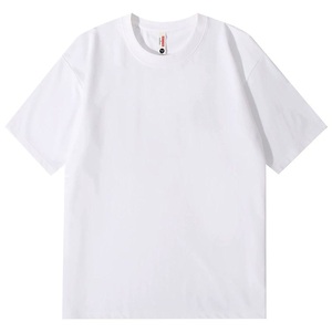 T-shirt personnalisé 220G en mélange de coton lourd (66 % coton, 34 % polyester) OEM ODM, coupe oversize unisexe, col rond, manches courtes, avec logo - Product Image 4