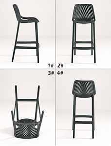 <span class=keywords><strong>Chaise</strong></span> de bar commerciale en PP de style moderne, tabouret de comptoir de cuisine <span class=keywords><strong>avec</strong></span> <span class=keywords><strong>dossier</strong></span>, <span class=keywords><strong>chaise</strong></span> de jardin extérieure en plastique – Vente directe usine - Product Image 5