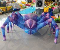 Araignée géante gonflable effrayante avec éclairage LED, araignée gonflable d'Halloween pour la décoration de la cour, du jardin et de la maison hantée