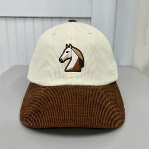 Casquette de baseball Dad Hat en velours côtelé non structuré à 6 panneaux, avec logo brodé et deux tons, disponible en plusieurs teintes - Product Image 2