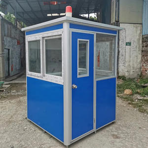 4.92ft X 6.56ft X 7.54ft White Blue Tiny House Prefab Portable Office Security Kiosk Sentry Booth Warehouse Office Building - Product Image 6