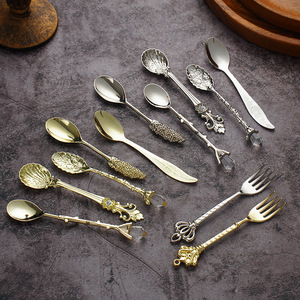 ชุดช้อนกาแฟวินเทจ 6 ชิ้น ของขวัญช้อนไอศกรีม <span class=keywords><strong>ช้อน</strong></span>แยม <span class=keywords><strong>ช้อน</strong></span>ขนมหวาน สำหรับงานเลี้ยงน้ำชาและขนมหวาน - Product Image 1