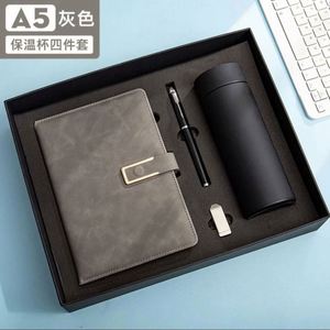 Wholesale Promotional Corporate Leather Notebook Gift Set With Pen and Bottle Customized Luxury A5 Journal Stationery Note <b>Book</b> - Product Image 6