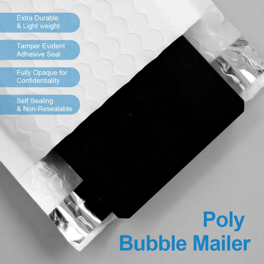 Label kemasan tas amplop gelembung poli MOQ rendah dengan perlindungan gelembung