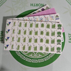 Mahjong américain 4 couches anti-décoloration 30MM mélamine rose 160 jetons portable écologique résistant à l'eau pour poker, mini-parties et <span class=keywords><strong>camping</strong></span> - Product Image 3