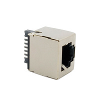 Connecteur RJ11 femelle Coorle Factory, 6 broches, style carré, pour soudure, 6P6C, en bronze phosphoreux blindé
