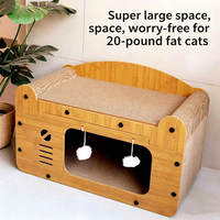 Lit pour chat extra large de 56 cm et griffoir, espace spacieux pour les siestes confortables des chats